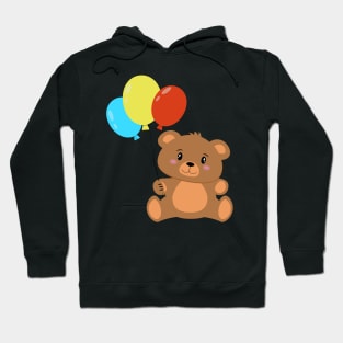 Teddy bear with balloons for children's birthday Hoodie